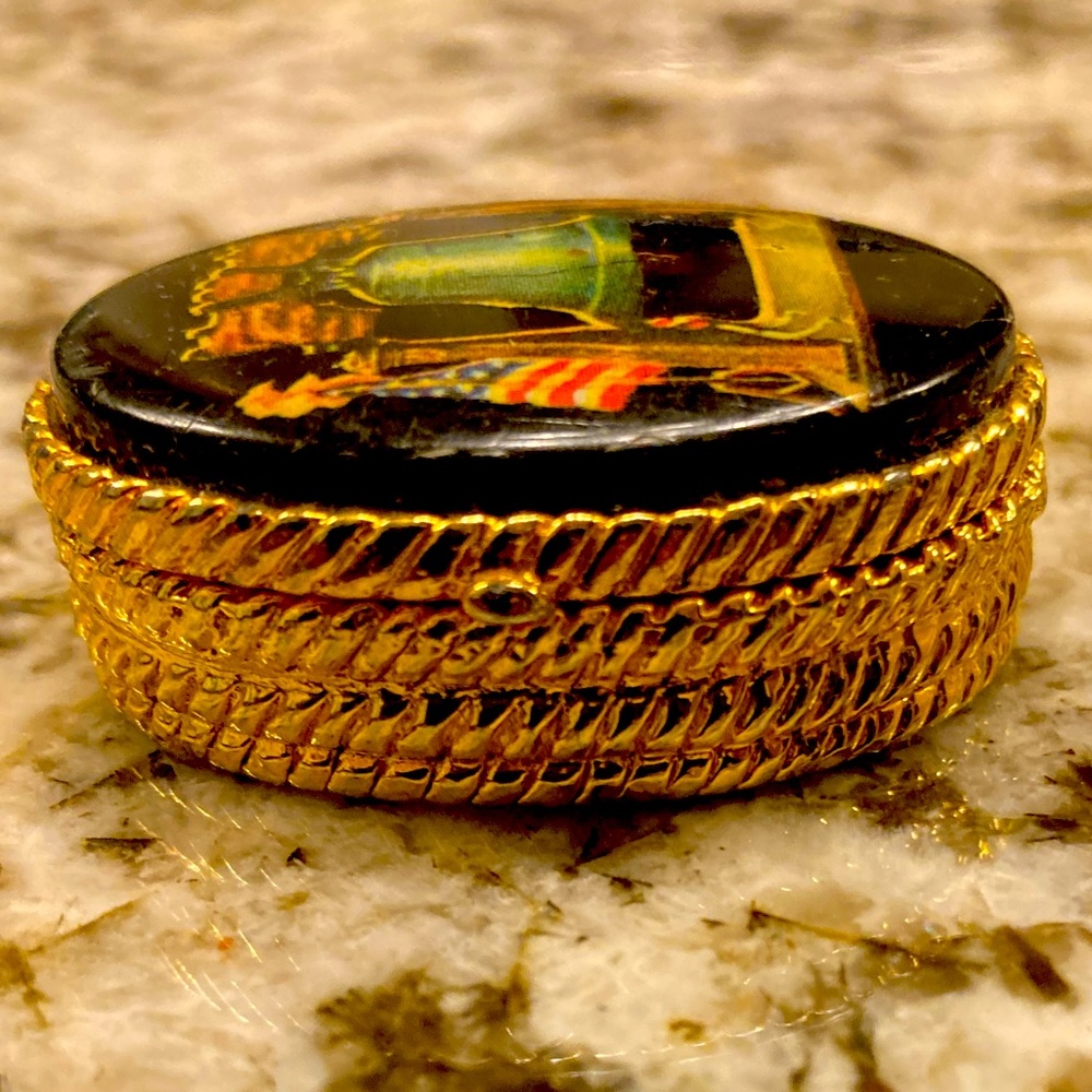 Liberty Bell Solid Perfume Compact/Container - Ra… - image 3